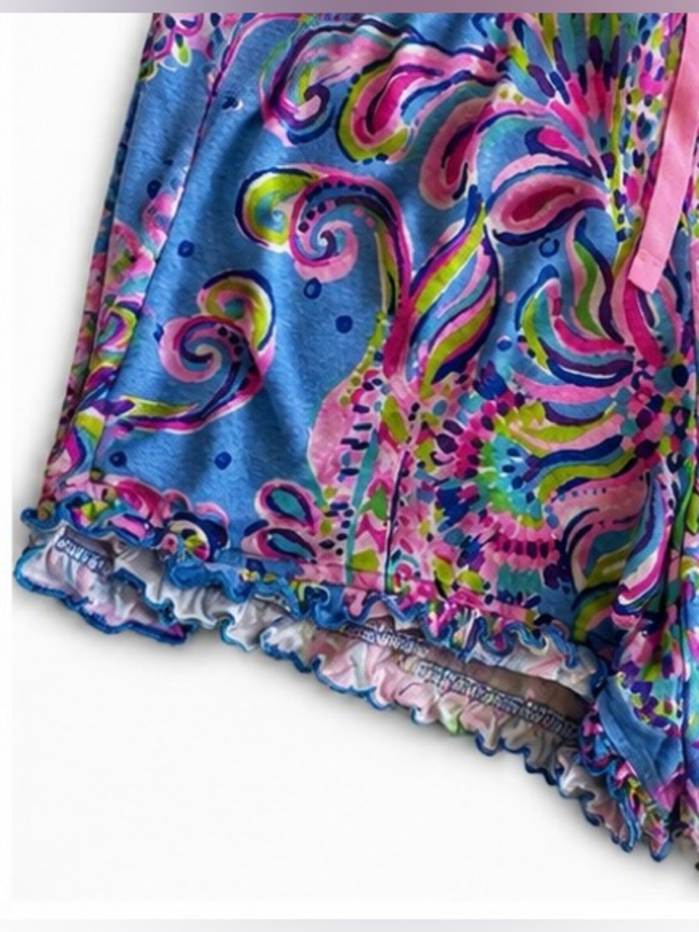 Lilly Pulitzer Multicolor Swirl Lounge Shorts - Pink, Blue & Green M 💜💗 - Picture 3 of 6